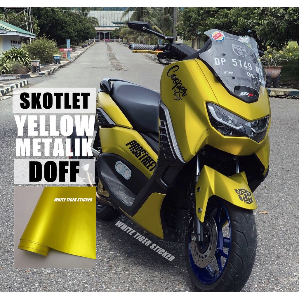 SKOTLET STIKER MOTOR YELOW METALIK DOF SKOTLET KUNING DOF STRIPING MOTOR KUNING DOF SKOTLET GOLD