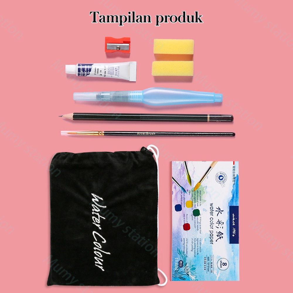 Mumystation 48 warna Solid Watercolor set Paint / Set Cat Air Padat