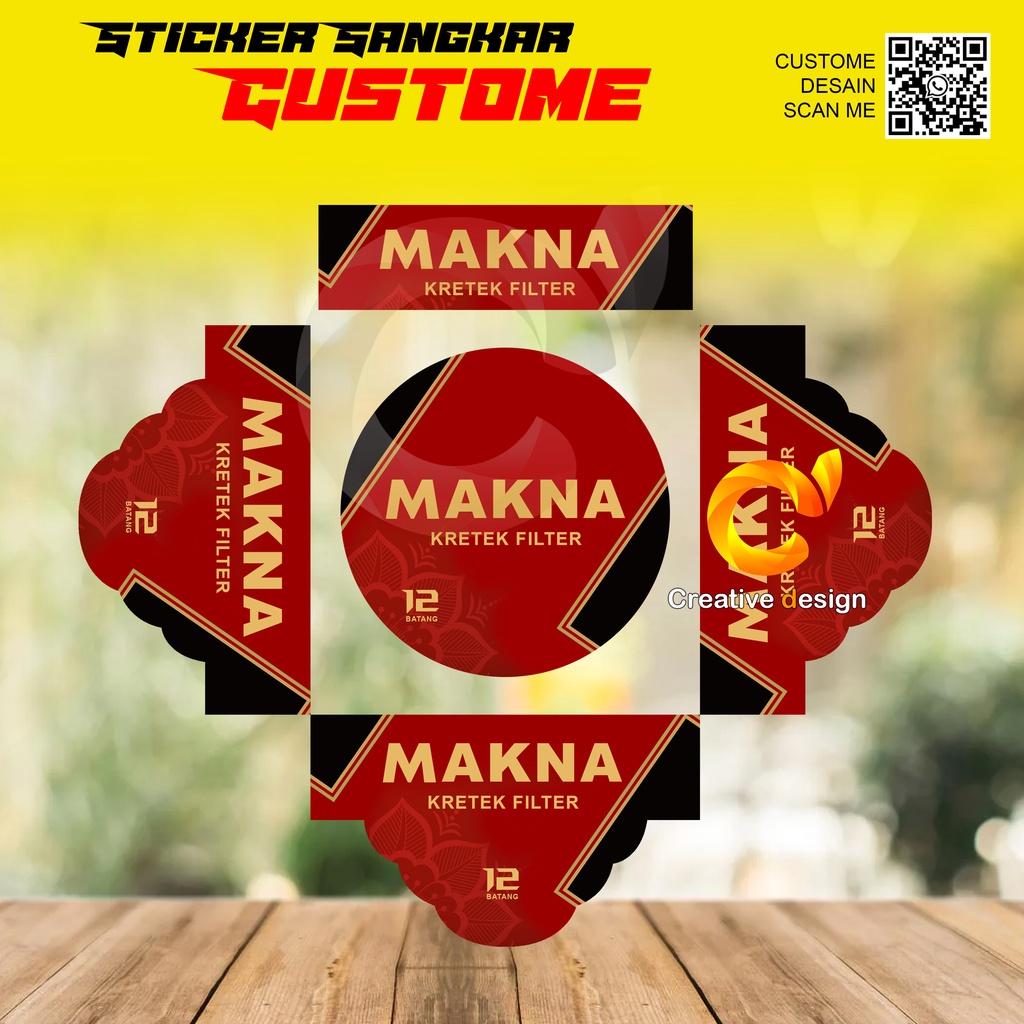 STICKER TEBOK PLECI MOTIF MAKNA