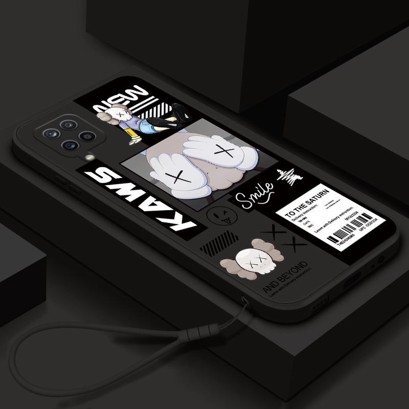 Case Samsung A12 M12 KAWS TRENDY Cartoon Softcase Silicone Gambar FREE TALI SC