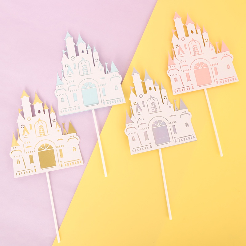 CAKE TOPPER CASTLE PRINCESS GLITER   HIASAN KUE ISTANA PRINCESS