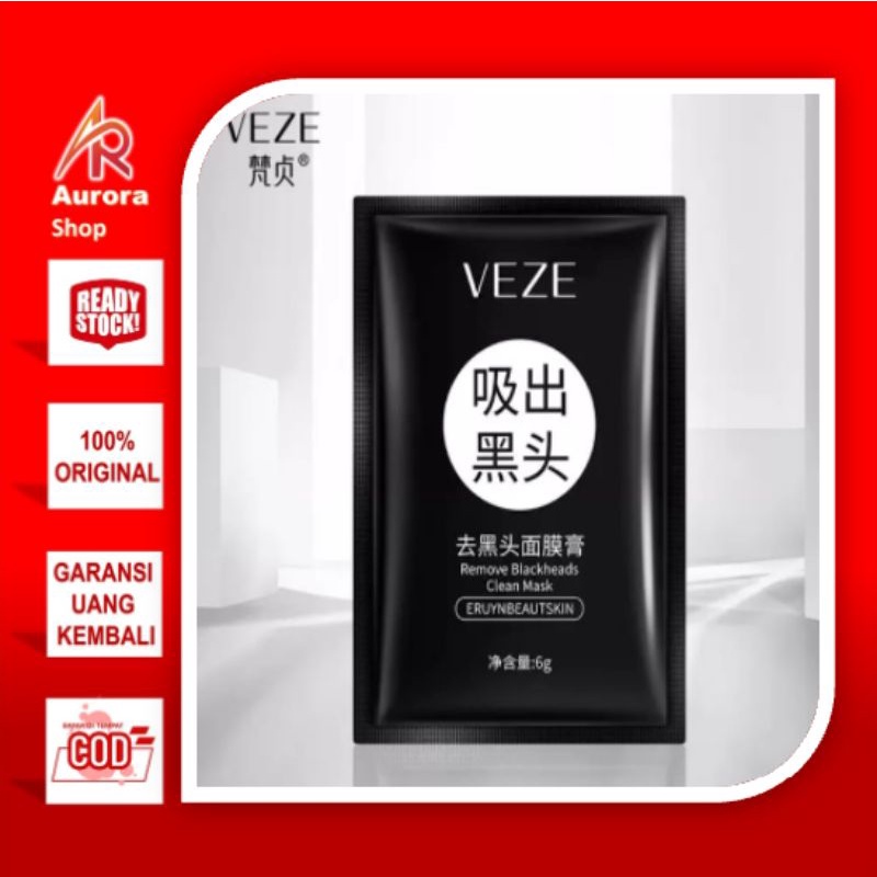 Veze Blackhead Removal Clean Activated Charcoal Mask Masker Hitam Komedo