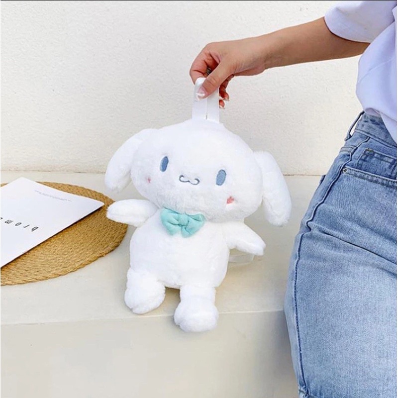 Tas Ransel Wanita Bulu Boneka Sanrio Character Contestants CINNAMOROLL Multifungsi