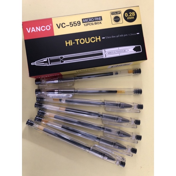 

bolpen Vanco hi-touch VC-559 hitam 0.28mm isi 12
