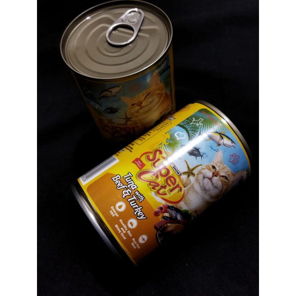 SuperCat Tuna With Beef &amp; Turkey 400gr Makanan Kucing Basah