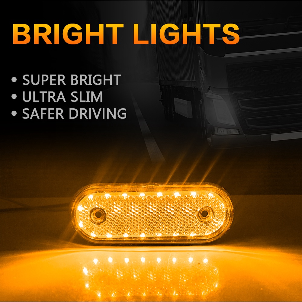 Lampu Sein / Rem Samping 20-LED 12V-24V Super Terang Untuk Truk / Trailer / Lorry