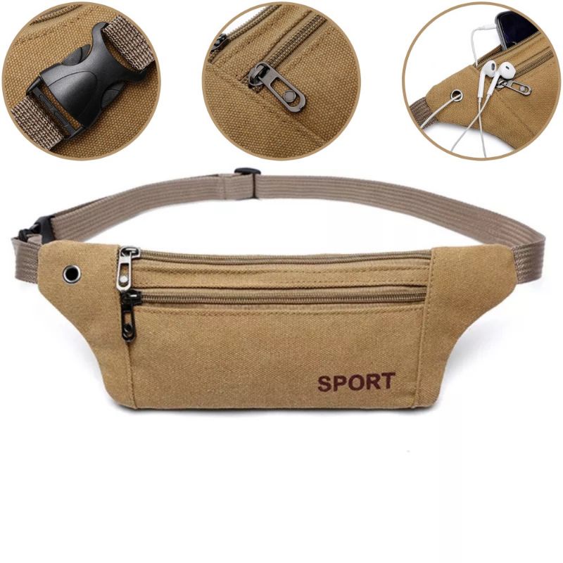 TAS PINGGANG SPORT WAISTBAG BAHAN KANVAS / TAS SELEMPANG SLING BAG PRIA WANITA - 306