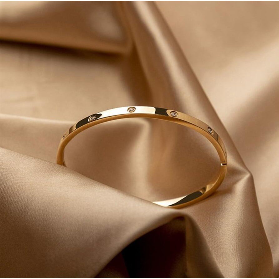 Gelang Titanium Wanita/Gelang wanita titanium permata Anti karat Fashion Korea Permata /GELANG TITAN