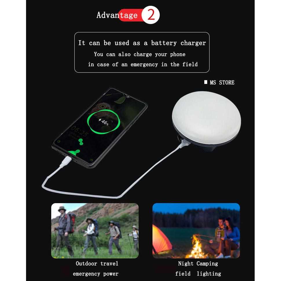 Lampu Tenda Camping Gantung LED 8400mAh 60LED 30W Waterproof Bisa Jadi Powerbank