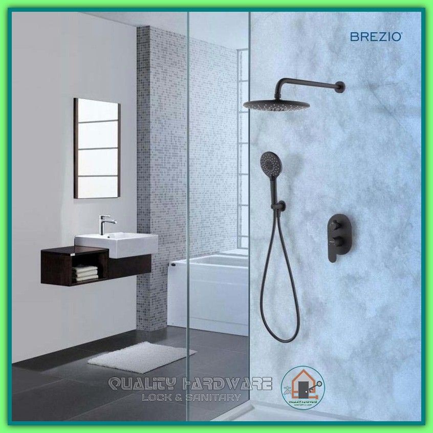 Paket Shower Set Hitam Brezio QHFCBZ 1827 Shower Tanam Hand Shower Dengan Rain Shower Murah Kualitas