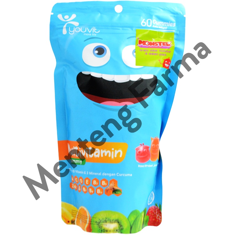 Youvit Multivitamin For Kids 60 Gummies - Multivitamin Gummy Anak Rasa Mix Buah