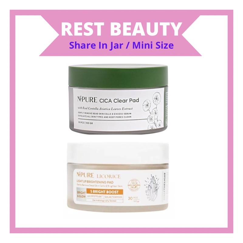 [ SHARE IN JAR ] Npure Cica Clear Pad ll Npure Licorice Light Up Brigtening Pad