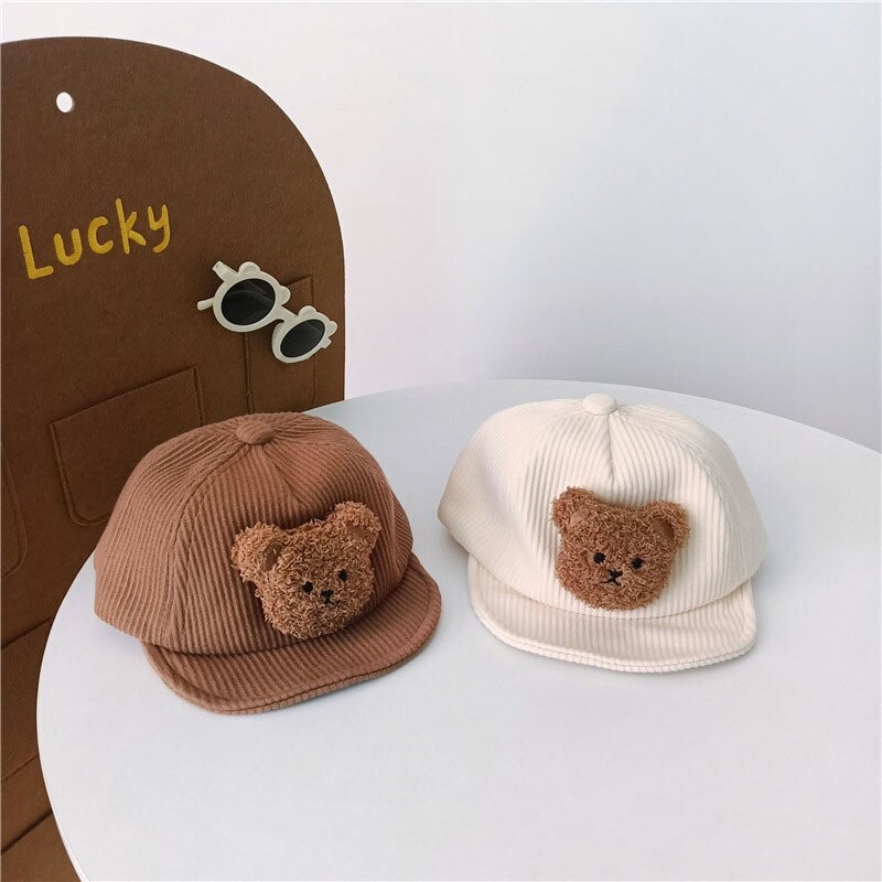 READY!!! topi lucu anak unisex usia 1-3 tahun motif 3D BEAR HEAD import premium / babylovanta