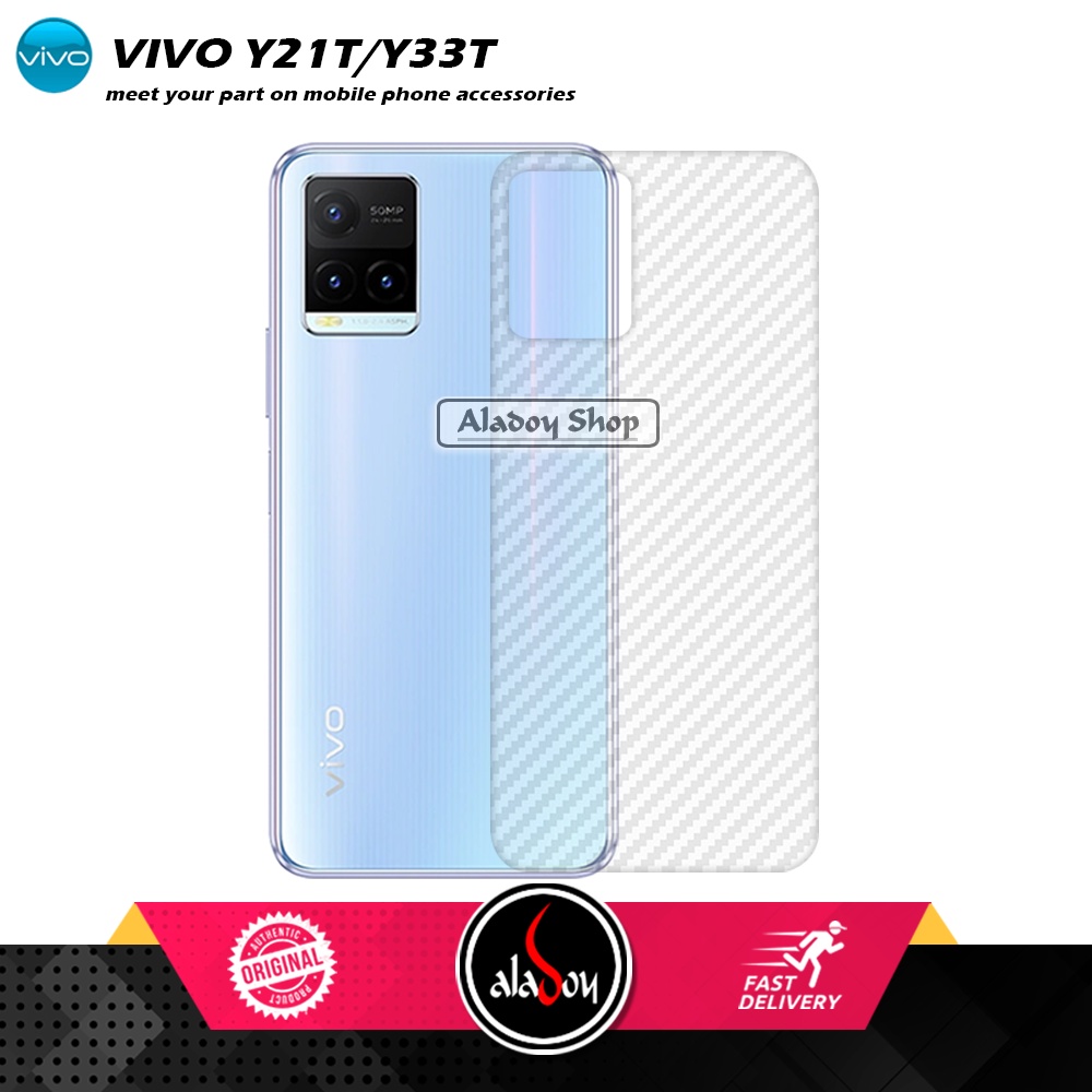PROMO 3 IN 1 PAKET Tempered Glass Vivo Y21T/Y33T Free Tempered Glass Camera dan Skin Carbon