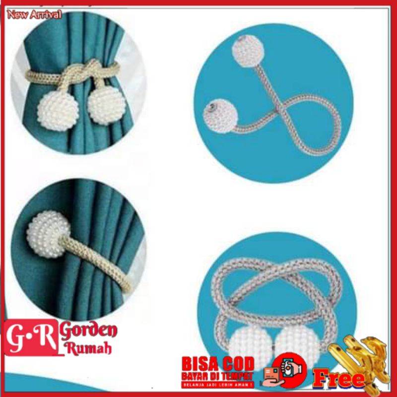 Tali Magnet Gorden Minimalis Mutiara Terbaru simpel elegant Mewah