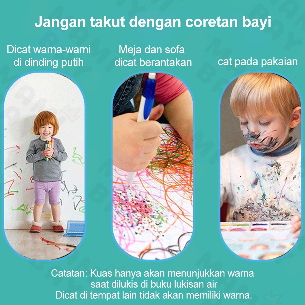 Mamibayi Magic Water Book/Buku Mewarnai Anak/Water Drawing Book Anak