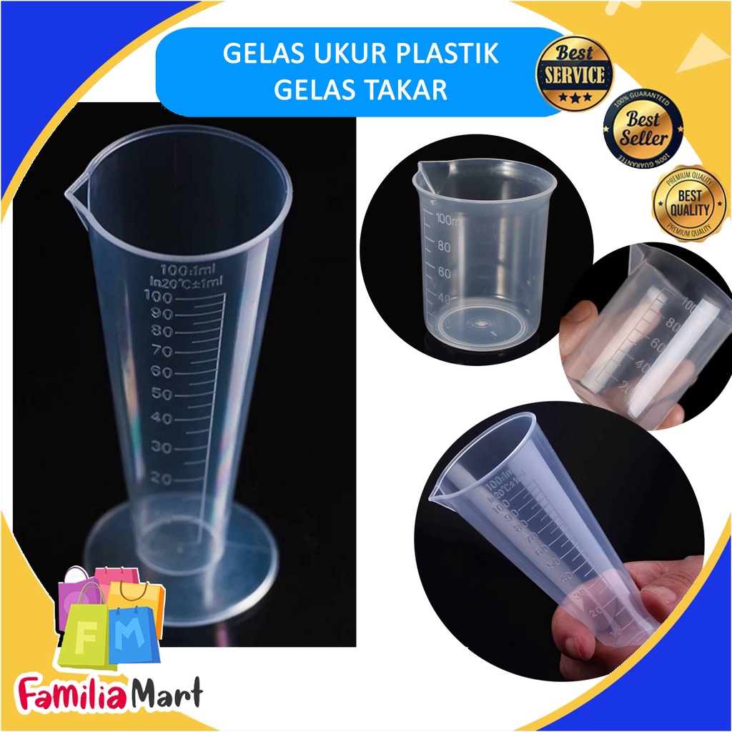 Gelas Takar Gelas Ukur 100ML Plastik Bening Transparan Measuring Cup Plastic Takaran Air Susu 100 ml Serbaguna