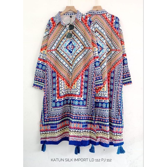 TUNIK WANITA KATUN SILK IMPORT - TUNIK WANITA LD 114 - TUNIK WANITA KATUN IMPORT KEKINIAN
