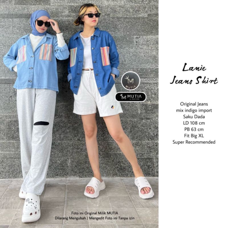 LANIE JEANS SHIRT BY MUTIA / KEMEJA JEANS WANITA / Baju jeans muslimah