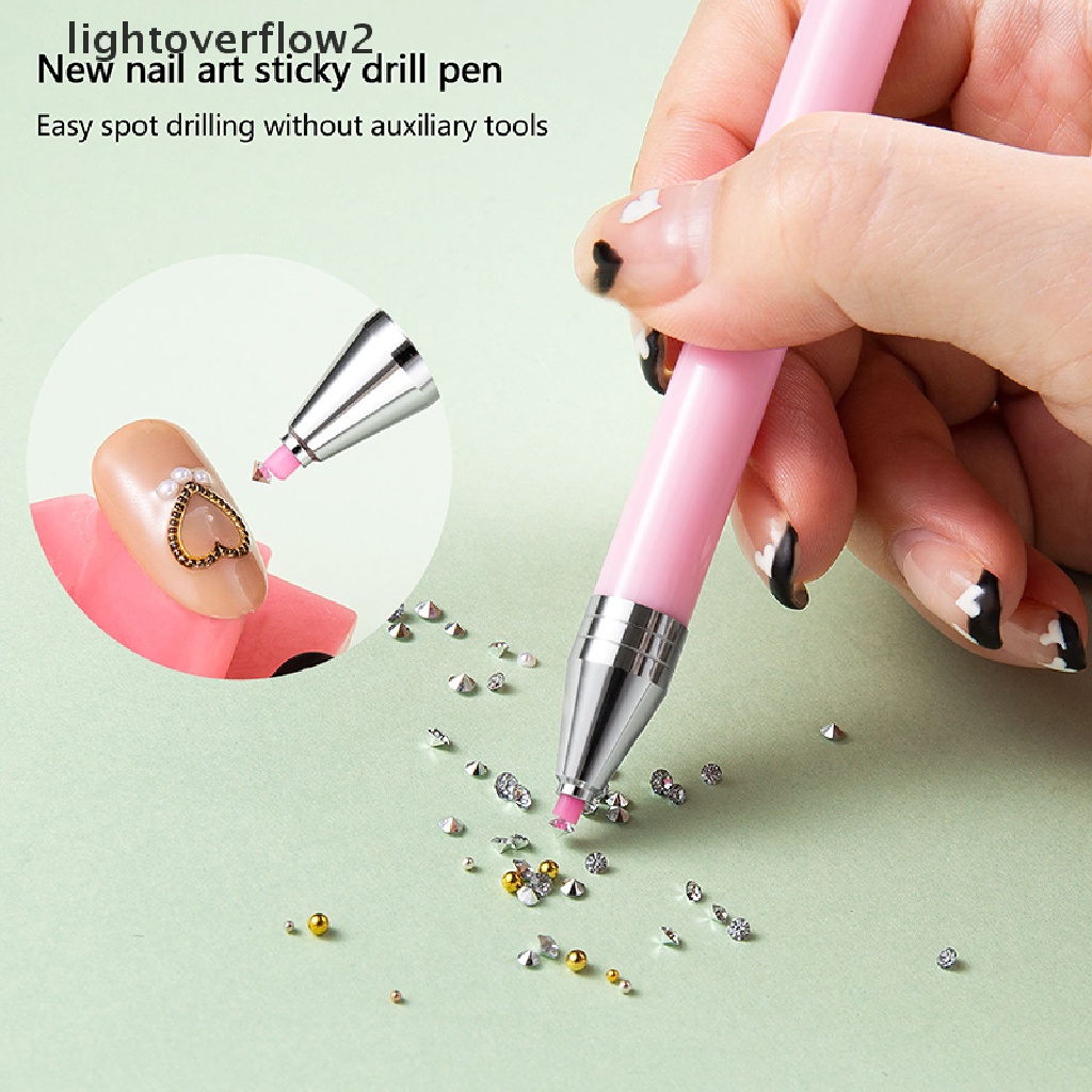 (lightoverflow2) Pensil Wax Nail Art Model Putar Untuk Mengambil Berlian Imitasi (ID)