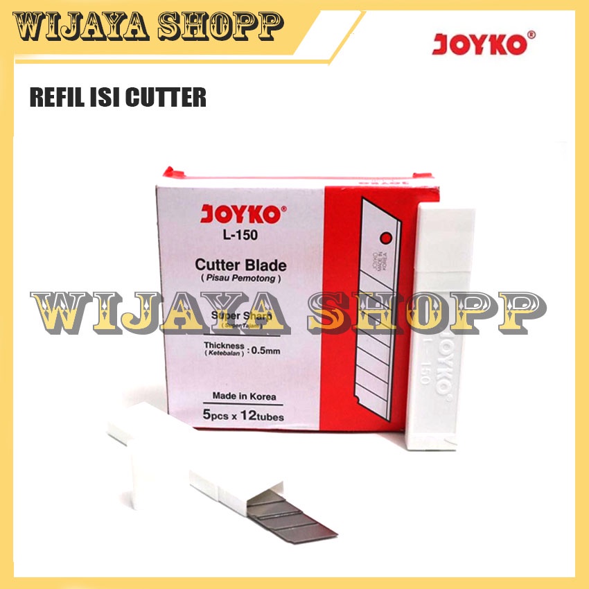 

REFILL ISI CUTTER BESAR JOYKO L-150 CUTTER BLADE( 1 TUBE ISI 5 PCS ) - Wijaya Maju Cell