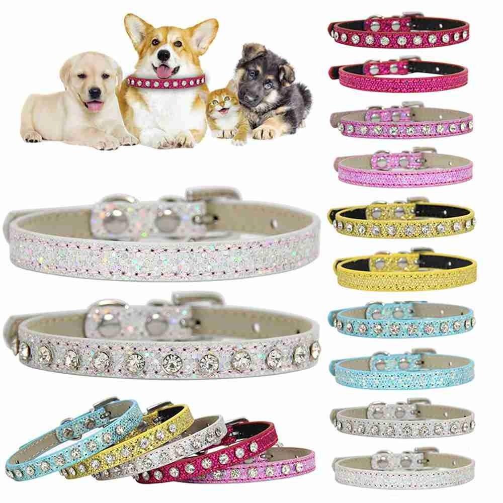 Solighter Anjing Berlian Imitasi Kerah Fashion Rhinestones Adjustable Kristal Berlian Liontin