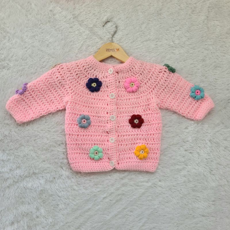 ZEMED CARDIGAN RAJUT BAYI "FLORAL CARDIGAN"