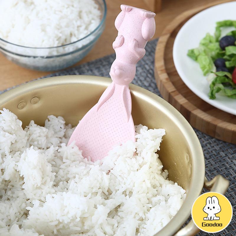 Sendok Nasi Hewan Peliharaan Lucu Rumah Tangga Kartun Lucu Beras Anti Lengket Dapat Berdiri Sendok Nasi Plastik Vertikal -Doo