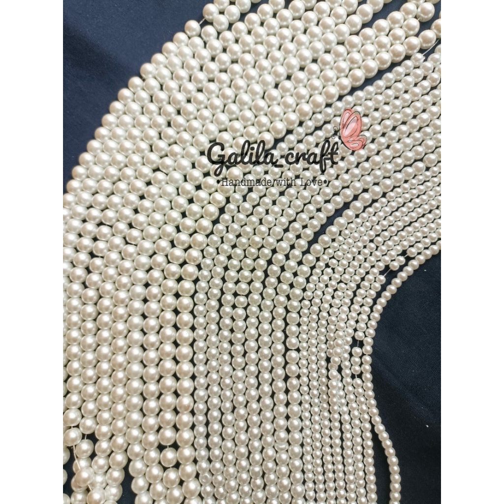 Mutiara sintetis mutsin putih 8mm 6mm 4mm