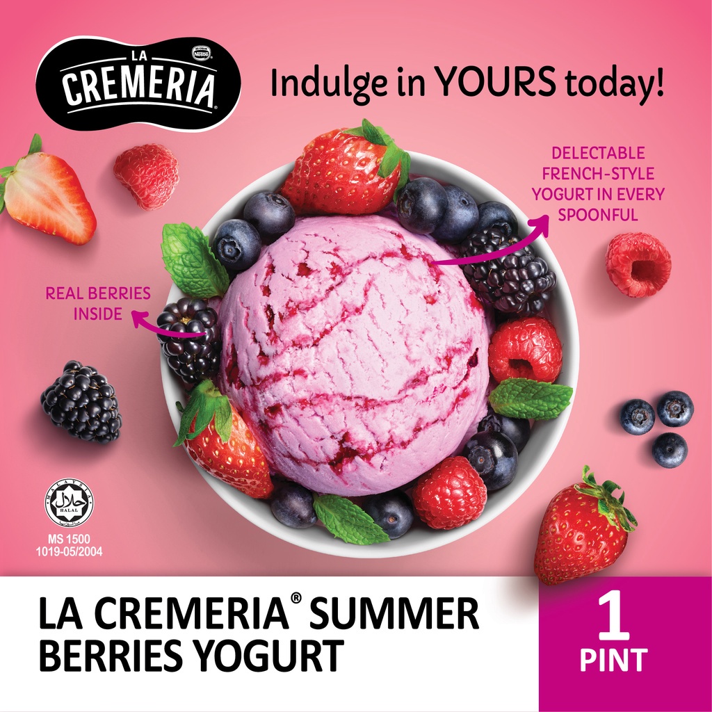 Nestle La Cremeria Ice Cream / Es Krim Summer Berries Yogurt 750 ML