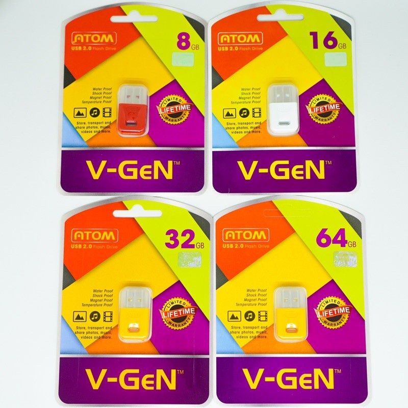 Usb Flashdisk V-Gen Atom Waterprrof 8GB 16GB 32GB 64GB Original Vgen / Flashdisk Atom V gen