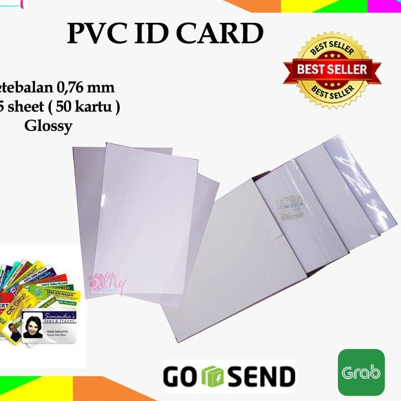 

Hot - Bahan PVC ID Card Ukuran A4 isi 5 set 50 id Card ✔