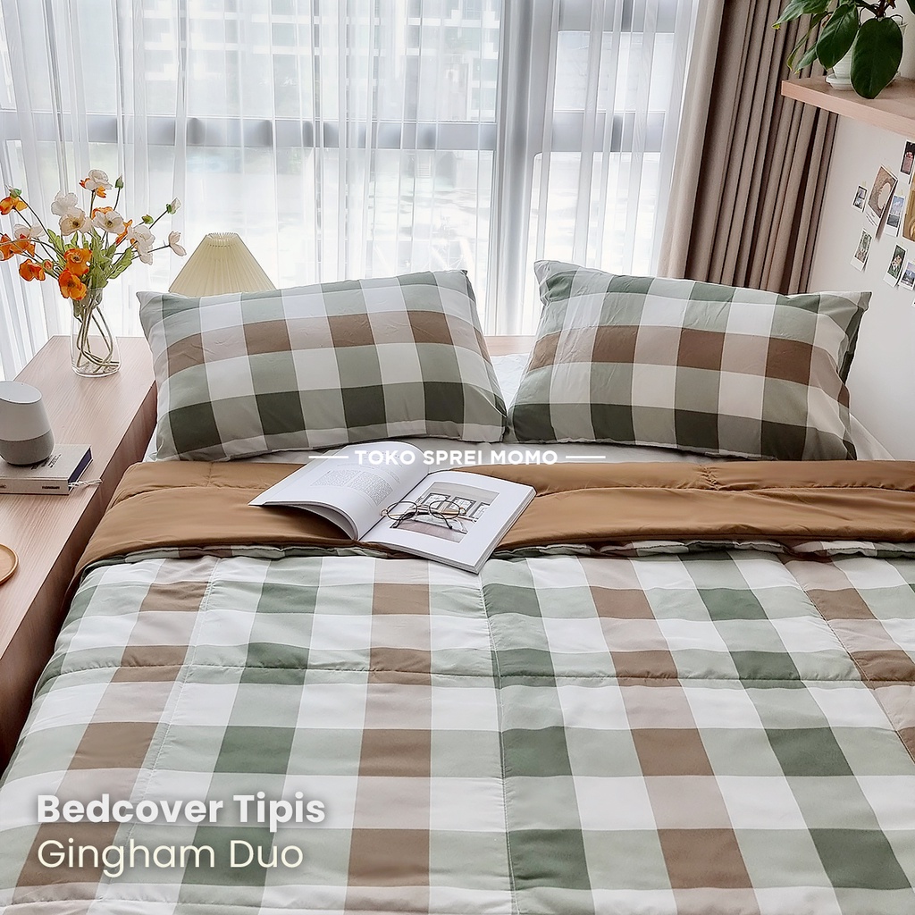 Bedcover Double Lite Edition - MOMO Gingham - Selimut Saja