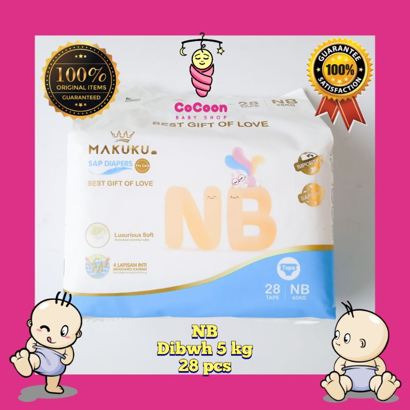 Popok Bayi Makuku Procare Pro Care Air Diapers Tape NB28 NB 28 Tipe Perekat