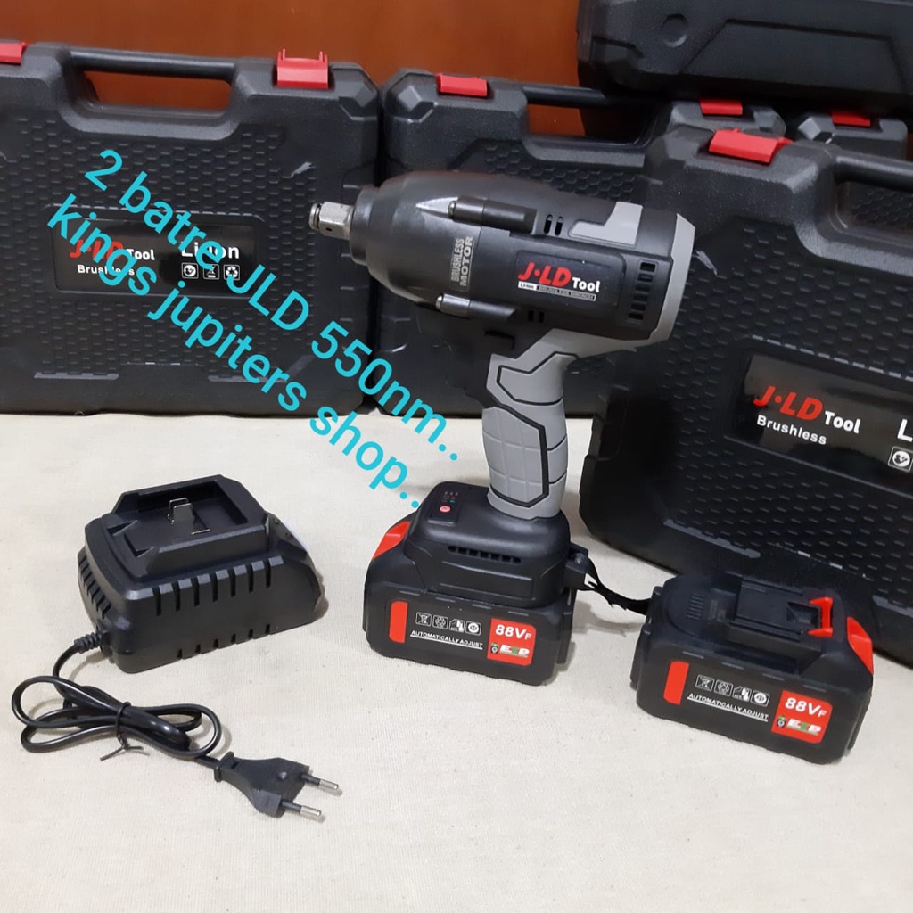 Jual 2 BATRE IMPACT WRENCH JLD 48VOLT 550NM atau JV88 mesin buka tutup