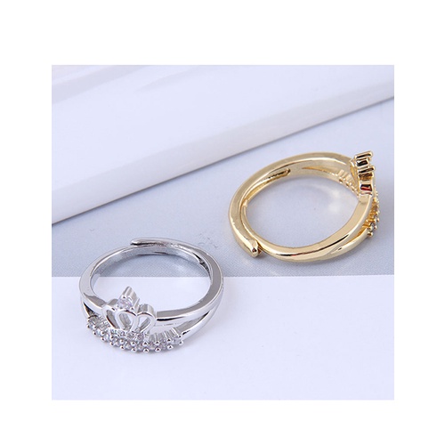 LRC Cincin Fashion Golden Zirconium Crown A6364X