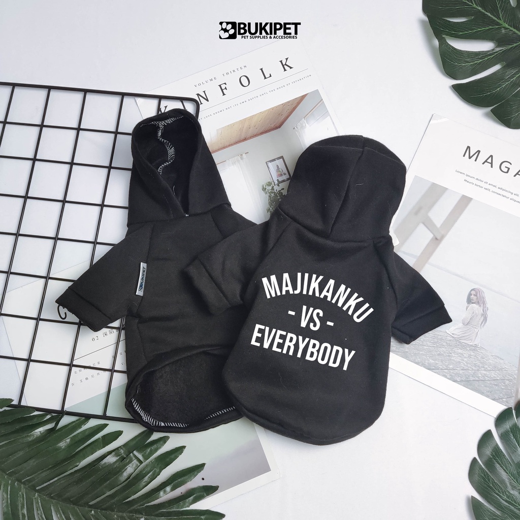 baju kucing anjing kelinci monyet lucu cowok cewek aksesoris hewan kecil - HOODIE MAJIKANKU VS EVERYBODY