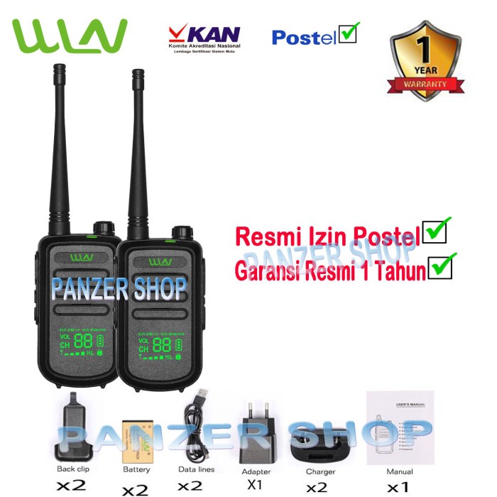 {YosuaStore} Walkie talkie HT Two-Way Radio WLN Layar LED KD - C100U  isi 2 pcs  - antena panjang Be