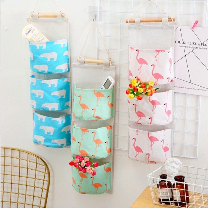 Pouch Gantungan 3 Sekat Pocket Organizer Storage Bag Hanging Serbaguna