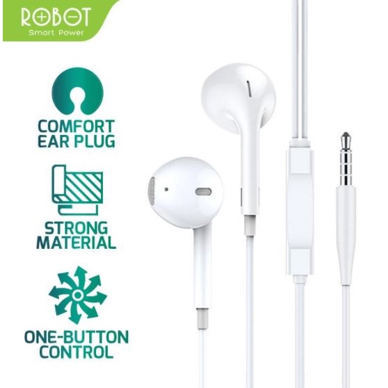 Robot Earphone RE10 / RE 10 / RE-10 Headset Bass Android iPhone Original