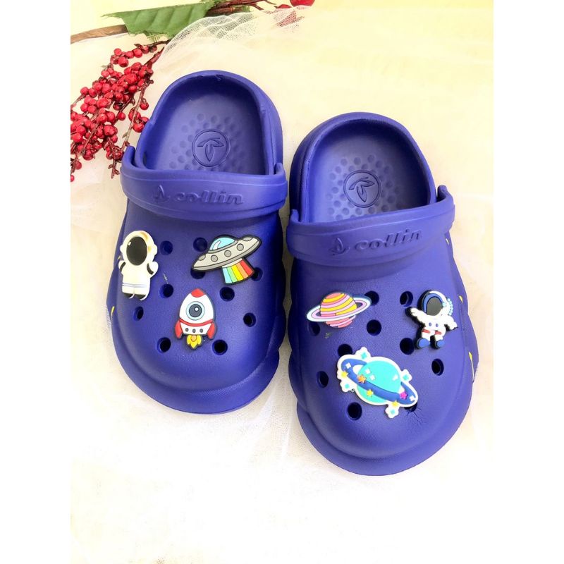 Sandal Baim anak laki laki tali belakang motif jibbitz sepatu sandal anak cowok kekinia morif astronot nyaman