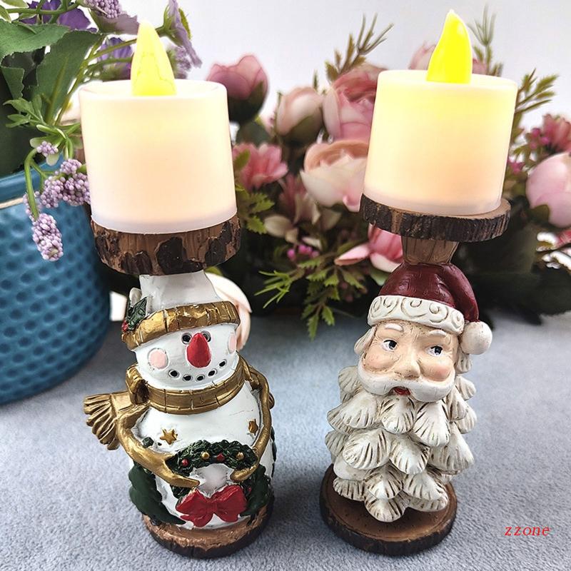 Holder Desain Santa Snowman Bahan Resin Untuk Dekorasi Pesta Natal