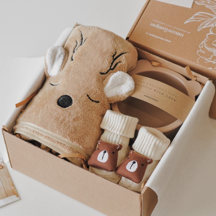 

[COD] Hadiah Kelahiran Bayi | Baby Newborn Gift Set |Hampers Newborn - Brown CB