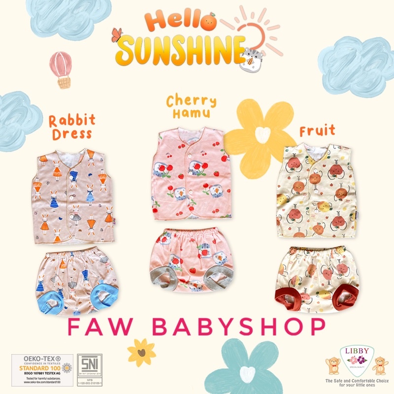 1PCS Setelan Kutung Libby Motif TERBARU Newborn Baju Kutung dan Celana Pop