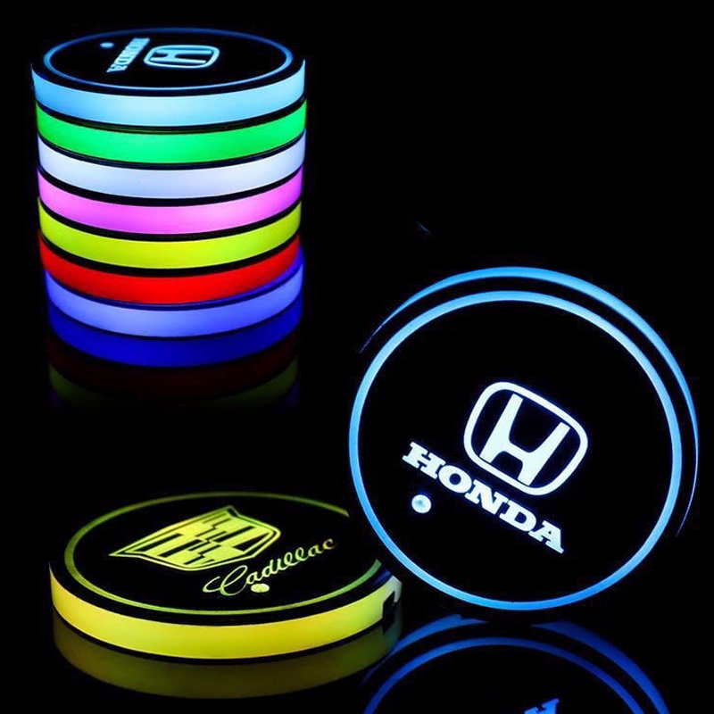 Holder Cup Minuman Dengan Lampu LED 7 Warna Untuk Mobil Toyota Honda