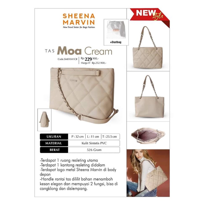 Tas Moa Cream Tote Bag Sheena Marvin