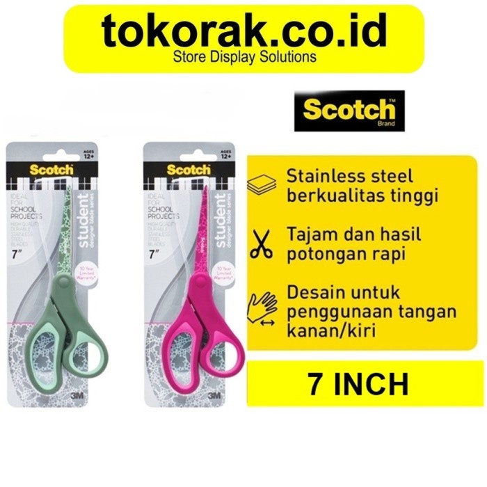 

Cantik 3M Scotch Gunting Anak 7 Inch 1427S-Bot - Student Scissors Bergaransi