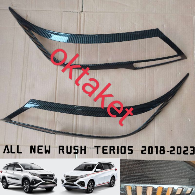 garnish lampu depan All new Rush Terios 2018 2022 2023 gr sport Full carbon model new