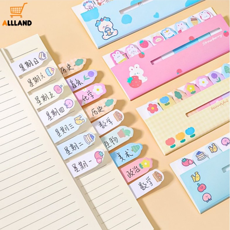 8pcs / set Stiker Label Index Motif Kartun Untuk Stationery Sekolah / Kantor