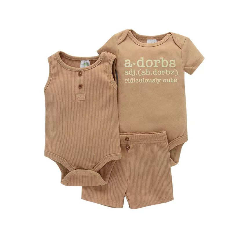 MemoryLife 3in1 Setelan Jumper Pendek Celana Pendek Boy &amp; Girl Set Baju Bayi